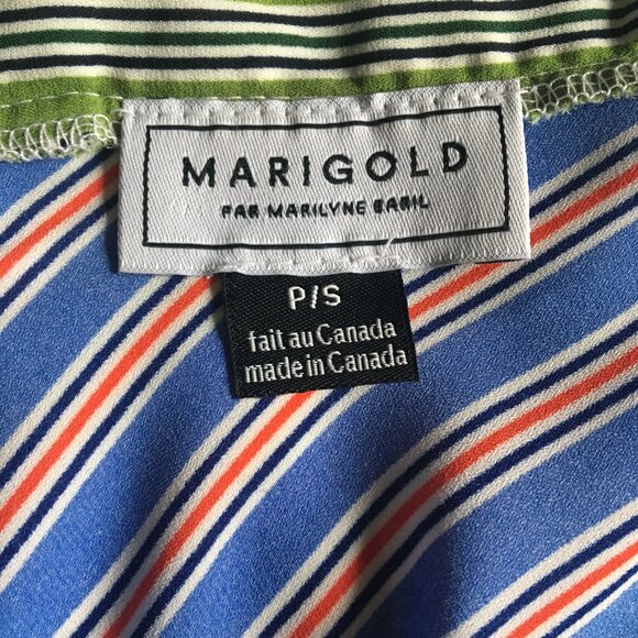 NWT Marigold Marilyne Baril stripe flowy dress Lowell Adria Small Made in Canada - Picture 4 of 5